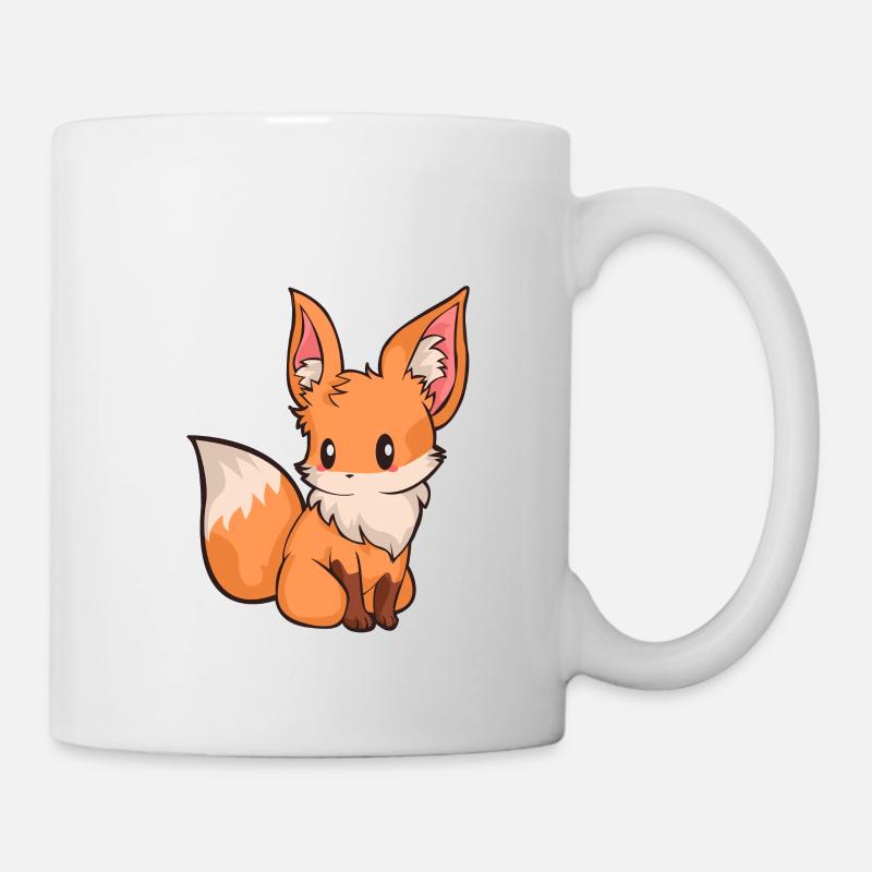 Chibi Comic Fuchs Hund Kawaii Niedlich Geschenk - Tasse - Weiß