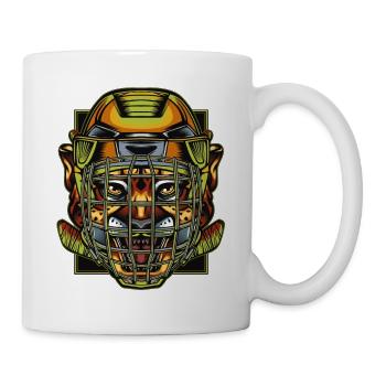 Hockey Gepard Leopard Raubkatze Raubtier Eishockey - Tasse - Weiß - Rechts