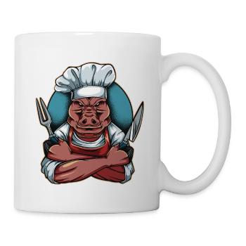 Chef porc porc sanglier cuisine cuisine cuisine animaux sauvages - Mug blanc - blanc - Droite