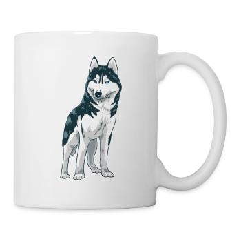Süßer Husky Hund Weihnachtsgeschenk Hunde - Tasse - Weiß - Rechts