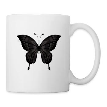 Schwarzer Schmetterling - Tasse - Weiß - Rechts
