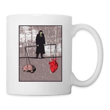 Heart and brain in balance - Mug - white - Right