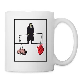 Herz und Hirn in Balance - Tasse - Weiß - Rechts