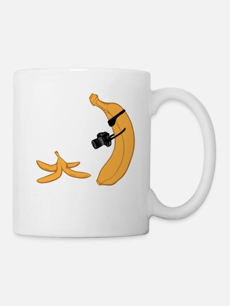 Lustige Banane Tatort Entführung, Geschenk T-Shirt - Tasse - Weiß