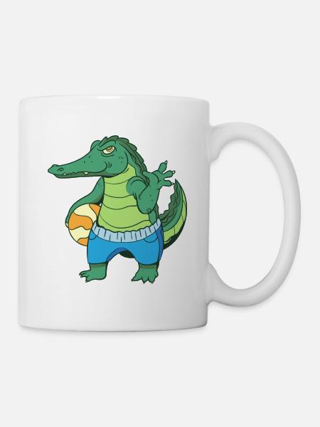 Sommer Alligator - Tasse - Weiß