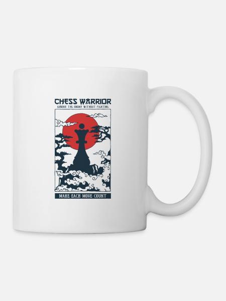 Reine guerrière d'échecs de temple - Mug blanc - blanc