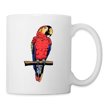 Papagei Ara Vogel exotisch Wildtiere Zootiere - Tasse - Weiß - Rechts
