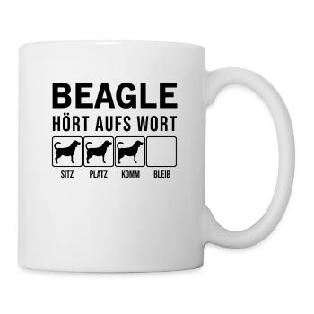 Beagle - Listen for the Word - Funny Dog Gift - Mug - white - Right