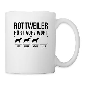 Rottweiler - Écoutez le mot - chien drôle - Mug blanc - blanc - Droite