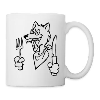 Hungriger Wolf - Tasse - Weiß - Rechts