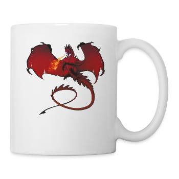 Drache Drachen Fantasy Geschenk Monster Kreatur - Tasse - Weiß - Rechts