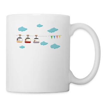Gondola holiday skiing cable car - Mug - white - Right