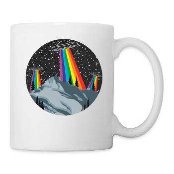 Mountains landscape Ufo extraterrestrial - Mug - white - Right