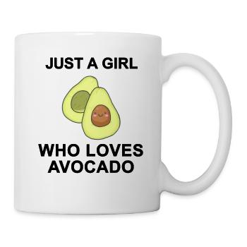 Avocado Mädchen Vegan Lustig Veganer Geschenk - Tasse - Weiß - Rechts