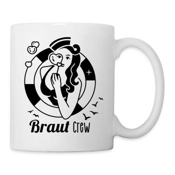 Braut - Crew - Team - JGA - Hochzeit - Küsten - 1C - Tasse - Weiß - Rechts
