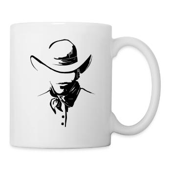 Cowboy avec chapeau occidental - Mug blanc - blanc - Droite