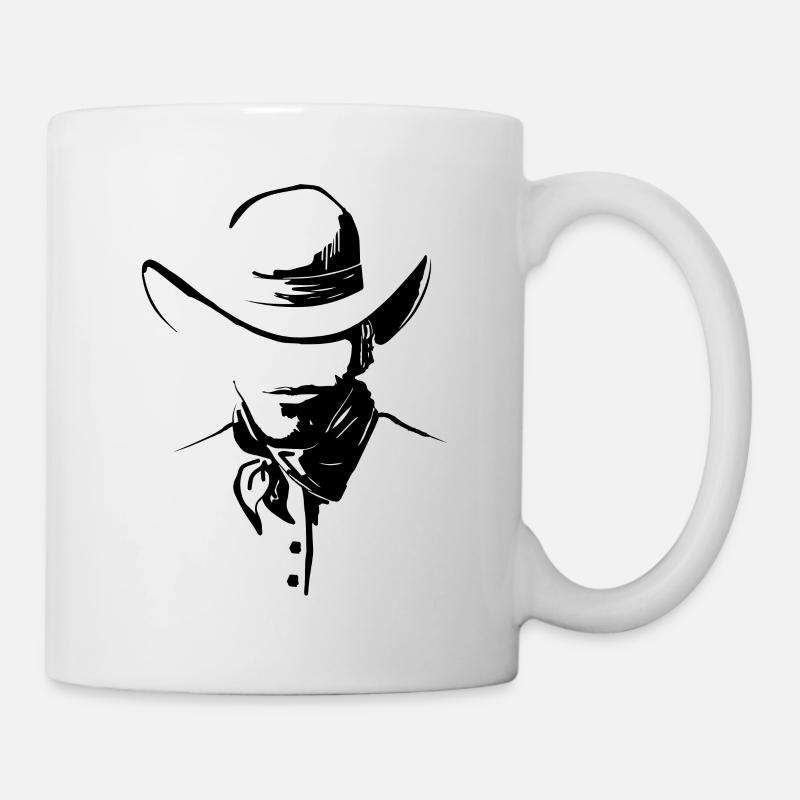 Cowboy avec chapeau occidental - Mug blanc - blanc