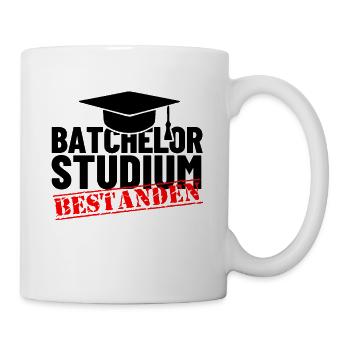 Bachelor Studium Bestanden Geschenk - Tasse - Weiß - Rechts