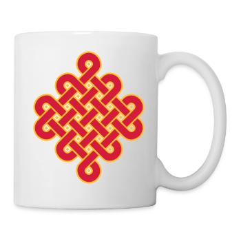 Endlos Knoten, Tibet, Unendlich, Buddhismus, Glück - Tasse - Weiß - Rechts
