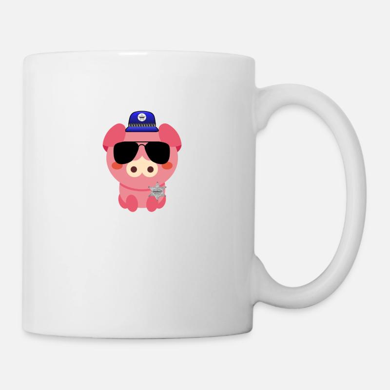 Cochon policier, policier policier policier - Mug blanc - blanc