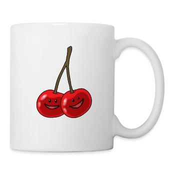 Cerises Été Sucré Fruité heureux - Mug blanc - blanc - Droite