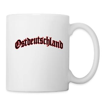 "Ostdeutschland" in Schwarz mit rotem Rand - Tasse - Weiß - Rechts