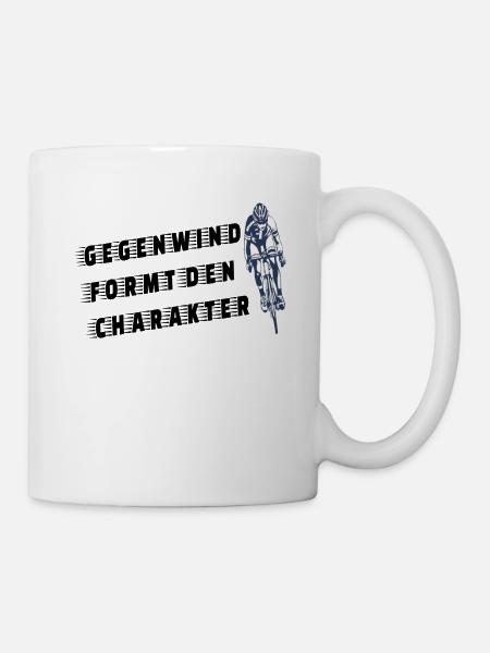 Rennrad Gegenwind Spruch Fahrrad Fahrradfahrn - Tasse - Weiß