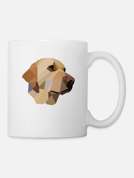 Yellow Labrador dog canine gift polygon design - Mug - white
