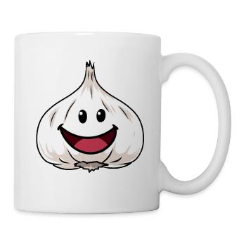 Knoblauch Knobi Gemüse Knoblauchzehe Zwiebel - Tasse - Weiß - Rechts