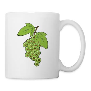 Weintrauben Trauben Rebe Weinrebe Traube Obst - Tasse - Weiß - Rechts