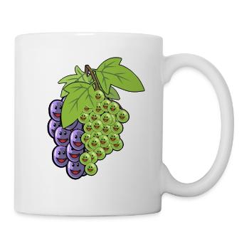Weintrauben Trauben Obst Früchte Rebe Veganer - Tasse - Weiß - Rechts