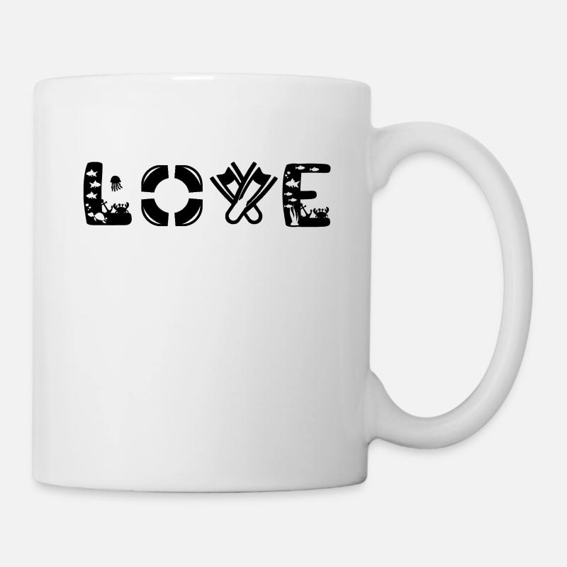 L'amour de la plongée - Mug blanc - blanc