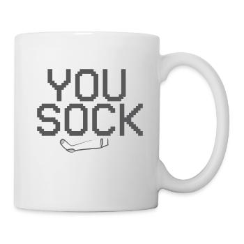 You Sock - Chemise de cadeau drôle - Mug blanc - blanc - Droite