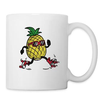 Pineapple Roller Skates , Ananas Inliner - Tasse - Weiß - Rechts