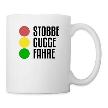 Stobbe Gugge Fahre | Stoppen Gucken Fahren Sachsen - Tasse - Weiß - Rechts