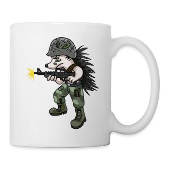 Soldat Soldaten Soldatin Berufe Arbeit Arme Igel - Tasse - Weiß - Rechts