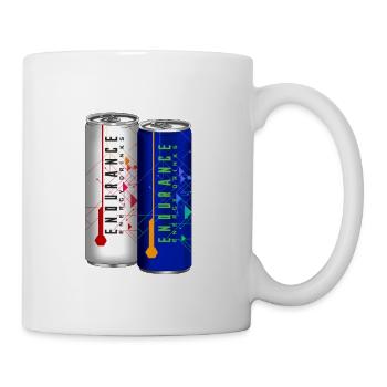 Energie Drink mit Ausdauer und Power Geschenkidee - Tasse - Weiß - Rechts