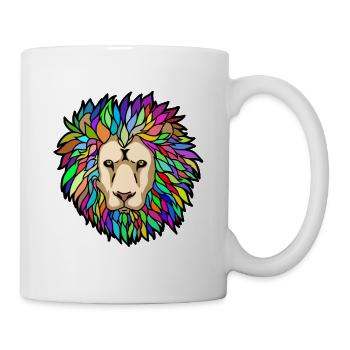 Léo Lion Tête de Lion Animaux Animaux Signe du Zodiaque - Mug blanc - blanc - Droite