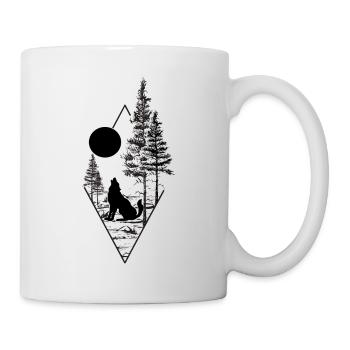 Mond und der Wolf - Tasse - Weiß - Rechts