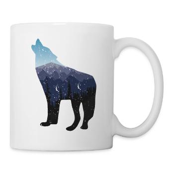 Lone Wolf Survives The Mountain Silhouette Art - Tasse - Weiß - Rechts