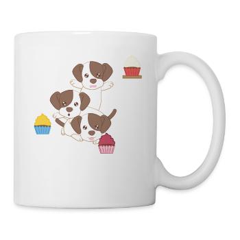Jack Russel - Terrier - Kuchen - Cupcake - Tasse - Weiß - Rechts