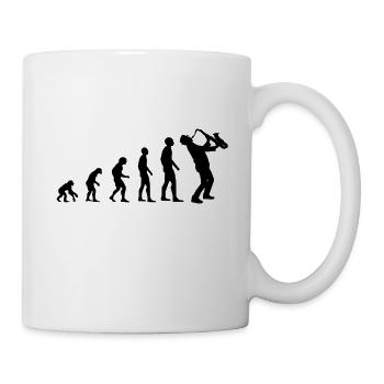 Evolution Saxophon Saxophonspieler Musik Instrumen - Tasse - Weiß - Rechts