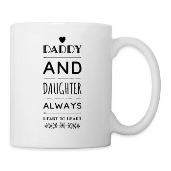 Père et fille cœur à cœur - Mug blanc - blanc - Droite