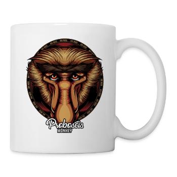 Nasenaffe Affengesicht Tierwelt Wildnis Geschenk - Tasse - Weiß - Rechts