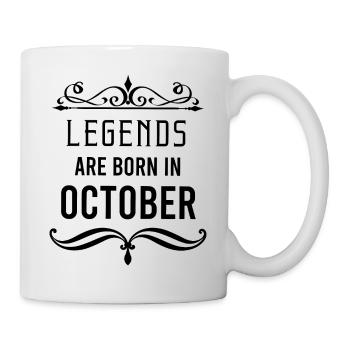 Legends are born in October - Tasse - Weiß - Rechts