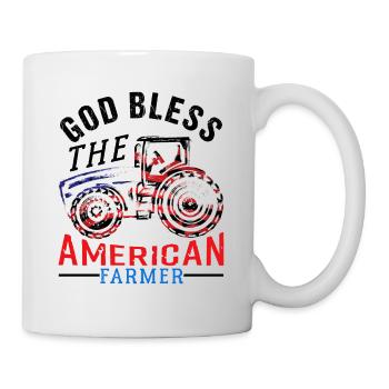 God Bless The American Farmer Tractor - Tasse - Weiß - Rechts
