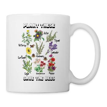 Plant These Save The Bees Tshirt Rettet Die Bienen - Tasse - Weiß - Rechts
