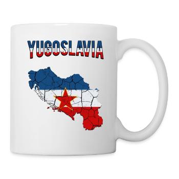 Bundesrepublik Jugoslawien Länderumriss Geschenk - Tasse - Weiß - Rechts