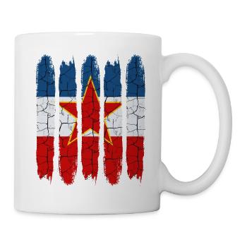 Trendy Jugoslawien Cool Nationalfarben Geschenk - Tasse - Weiß - Rechts