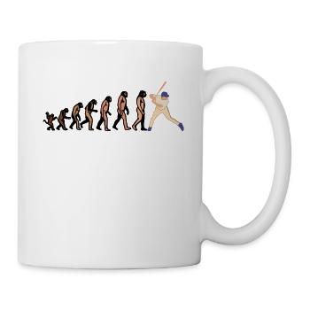 EVOLUTION BASEBALL Spieler Baseballspieler Shirt - Tasse - Weiß - Rechts
